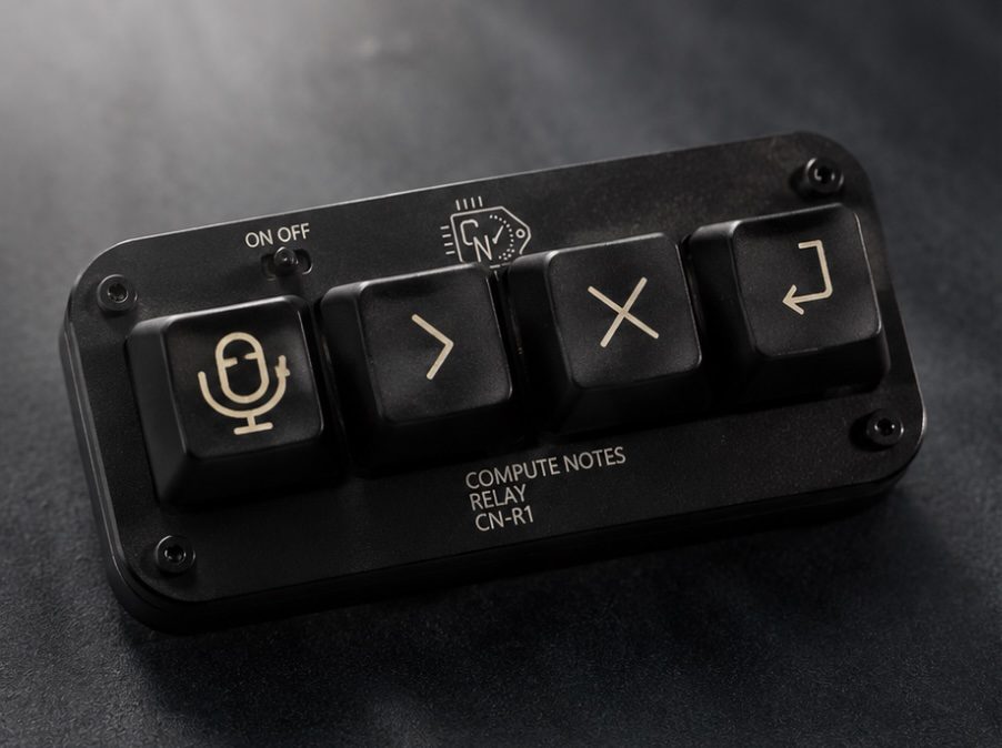 Compute Notes Relay CN-R1 — four-key black keypad engraved Compute Notes Relay